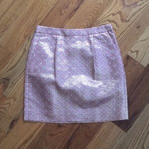 J. Crew metallic pink mini skirt, sz 0
